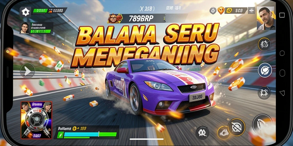 Tangkapan layar gameplay 789RP dengan aksi balapan yang intens.