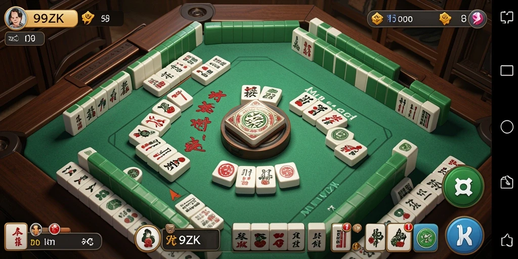 Screenshot gameplay seru dari game Mahjong 99ZK.