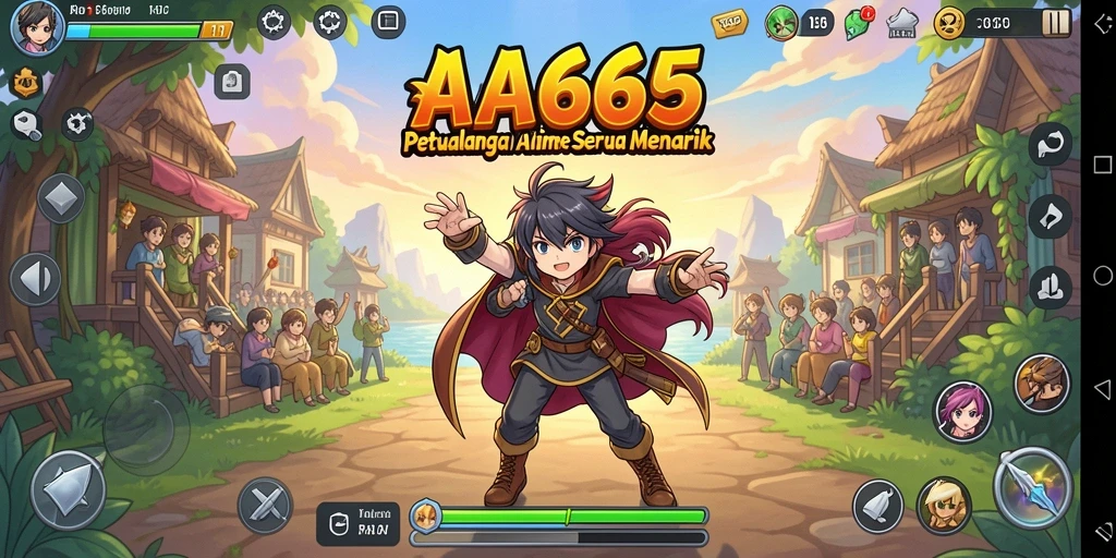 Tampilan gameplay seru di AA666 dengan karakter anime yang menarik.