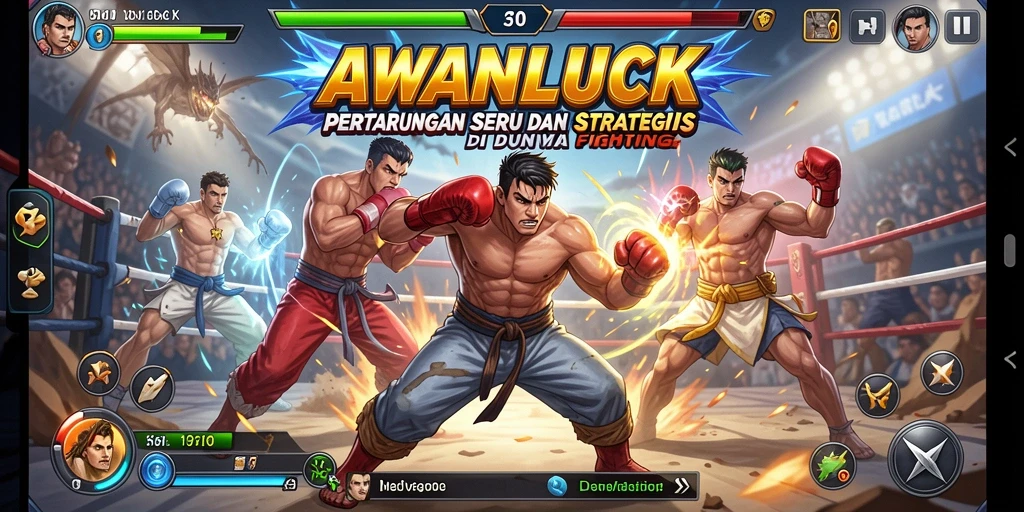 Tampilan menegangkan dari pertarungan di AWANLUCK.