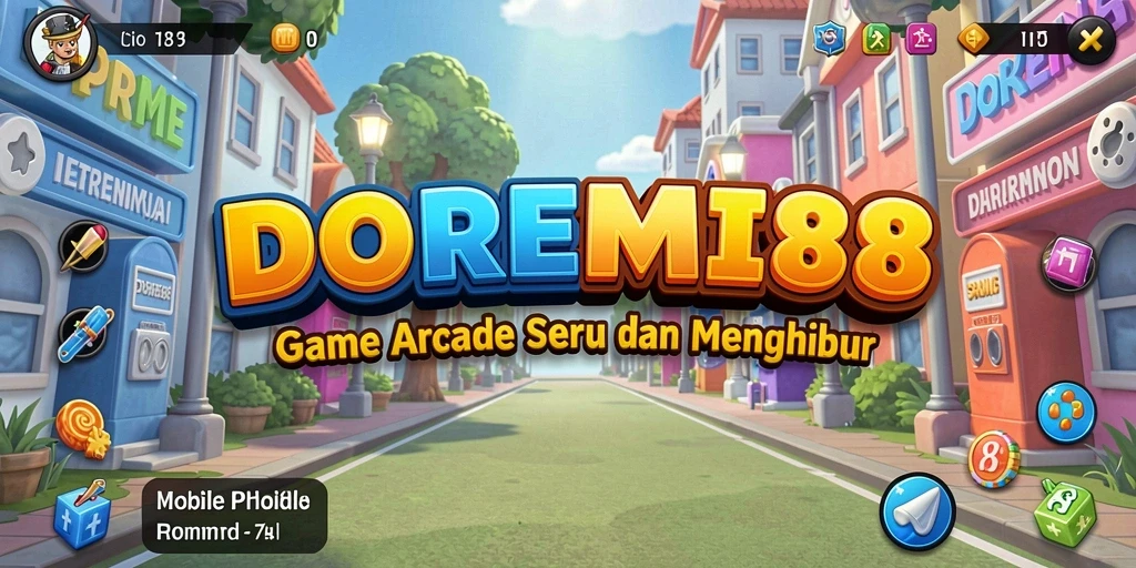 Tampilan gameplay menantang dari DOREMI88 yang penuh warna.