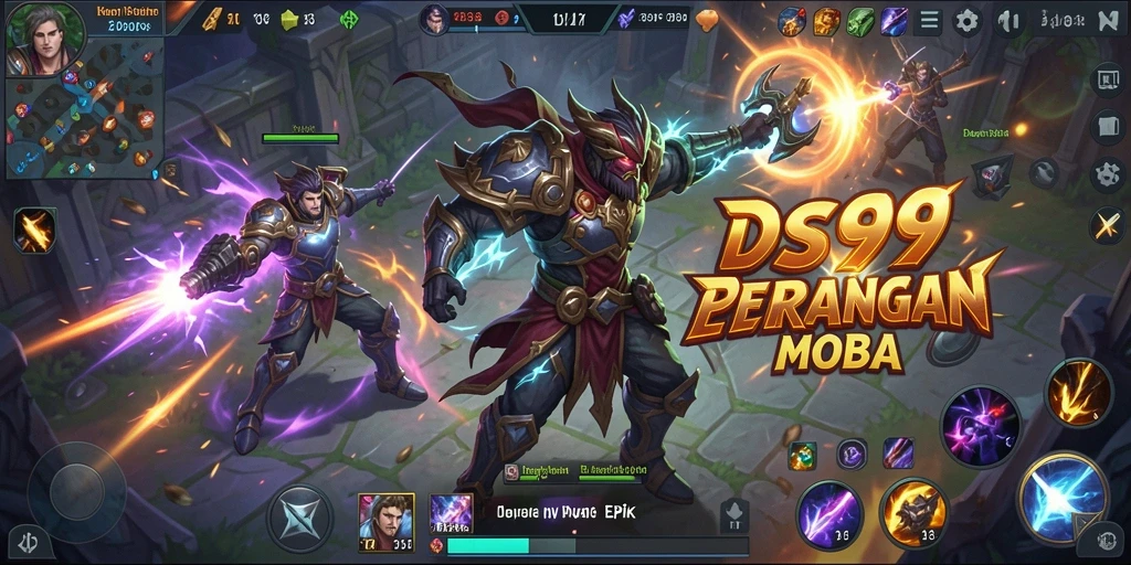 Screenshot gameplay DS99 menampilkan aksi seru dalam pertempuran tim.