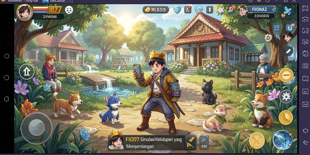 Screenshot FIONA77 yang menampilkan gameplay simulasi kehidupan yang seru.