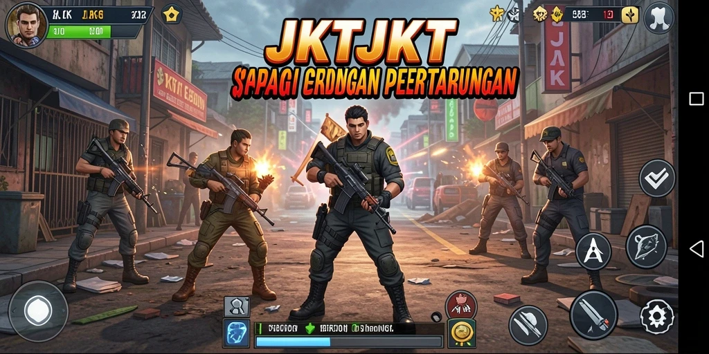 Tangkapan layar game JKTJKT memperlihatkan momen strategis yang menegangkan.