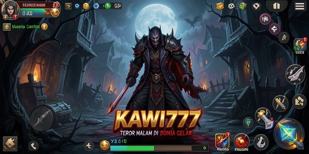 Tampilan gameplay menakutkan di KAWI777 dengan karakter menyeramkan.
