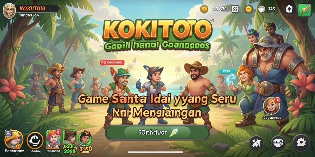 Tampilan mengasyikkan gameplay KOKITOTO yang penuh warna dan karakter lucu.