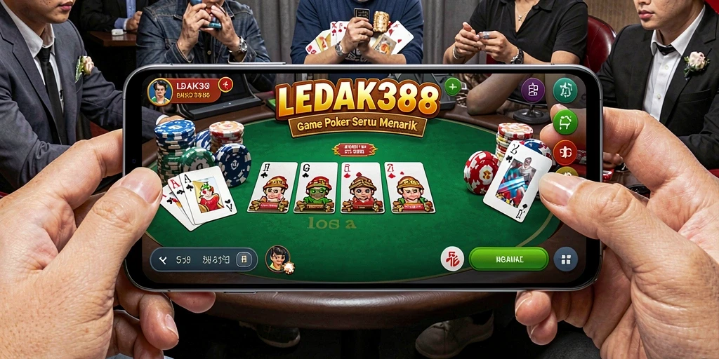 Tampilan gameplay Poker yang seru dan kompetitif dalam LEDAK388.
