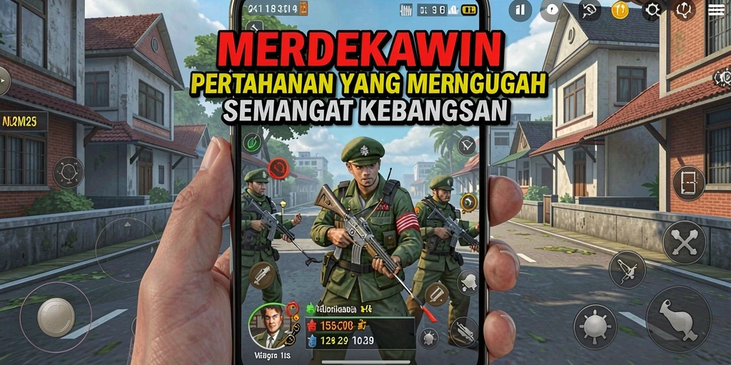 Gameplay seru dari MERDEKAWIN dengan tower yang strategis.