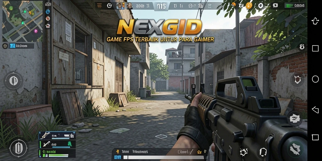 Tangkapan layar NEXGID menampilkan aksi intens dalam pertempuran FPS.