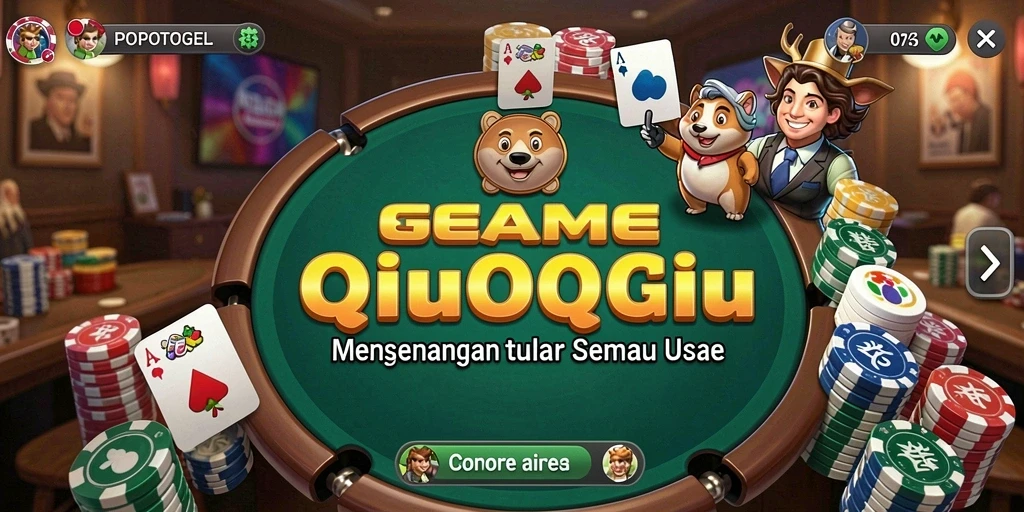 Gameplay QiuQiu seru dalam POPOTOGEL dengan interaksi antar pemain.