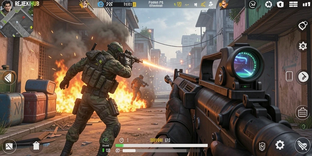 Tampilan gameplay intens dari REJEKIHUB yang memukau.