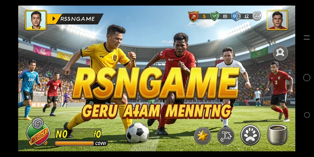 Gambar layar utama RSNGAME menampilkan aksi olahraga yang seru dan mendebarkan.