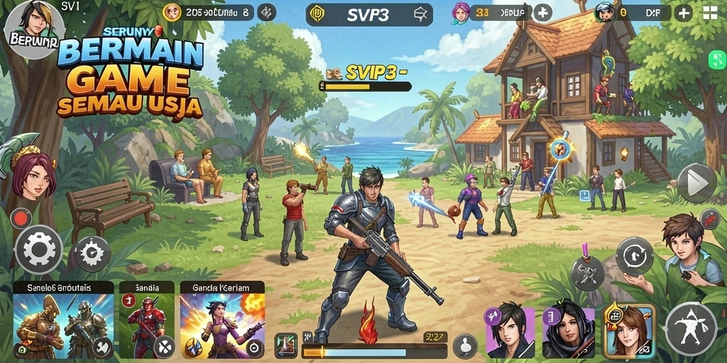 Screenshot SVIP3 menampilkan aksi seru dalam gameplay Casual.