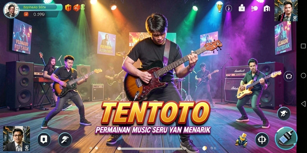 Tampilan gameplay TENTOTO yang penuh warna dan interaktif.