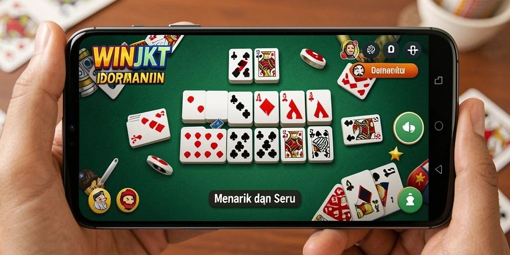 Screenshot gameplay Domino di WINJKT yang menampilkan keseruan permainan.